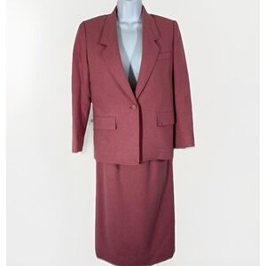 Vintage Korean‎ Dressmaker Pink Wool Skirt Suit Women's Blazer & Skirt Set